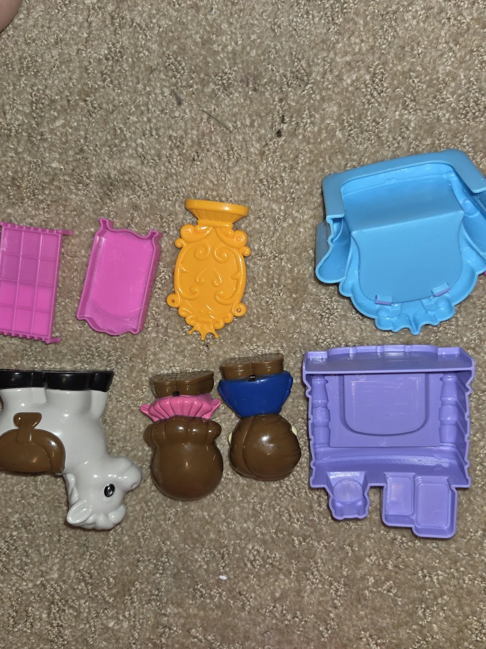 Kids Pink and Purple Princess Castle Playset with Blue Accents 10 Piece Set